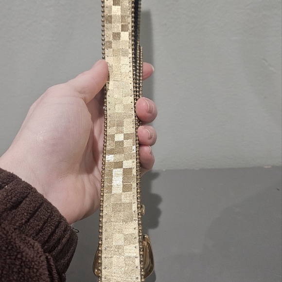 ELITE Fresno Vintage Gold metallic checkered belt. Size L - Picture 7 of 9